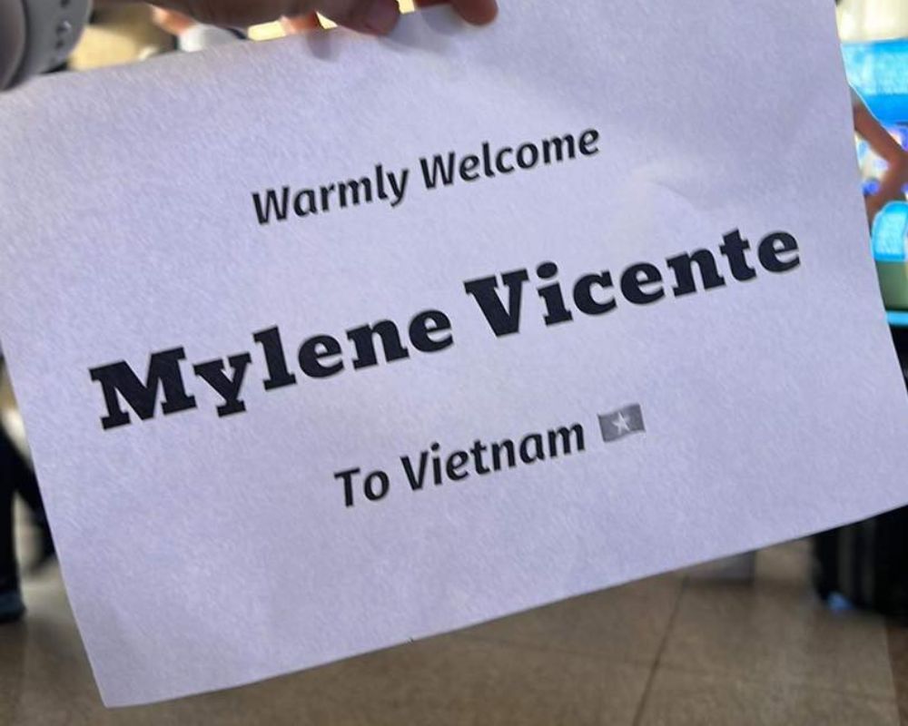 A welcome sign with our customer's name