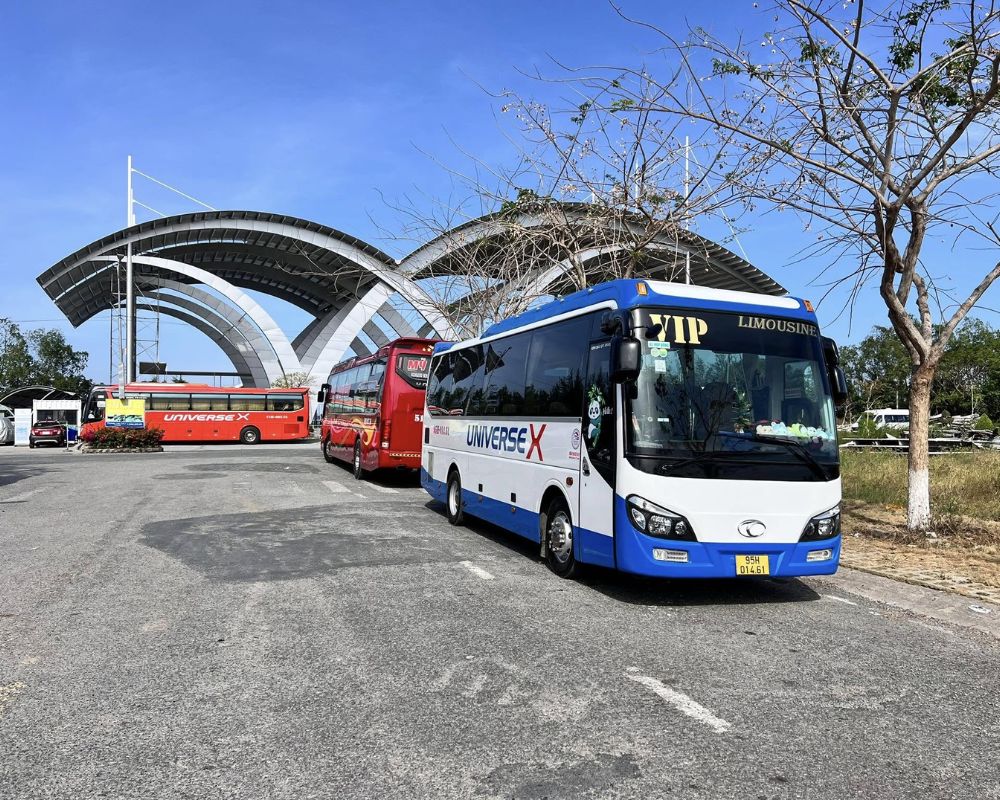 Our 45 seat car at Tran De port