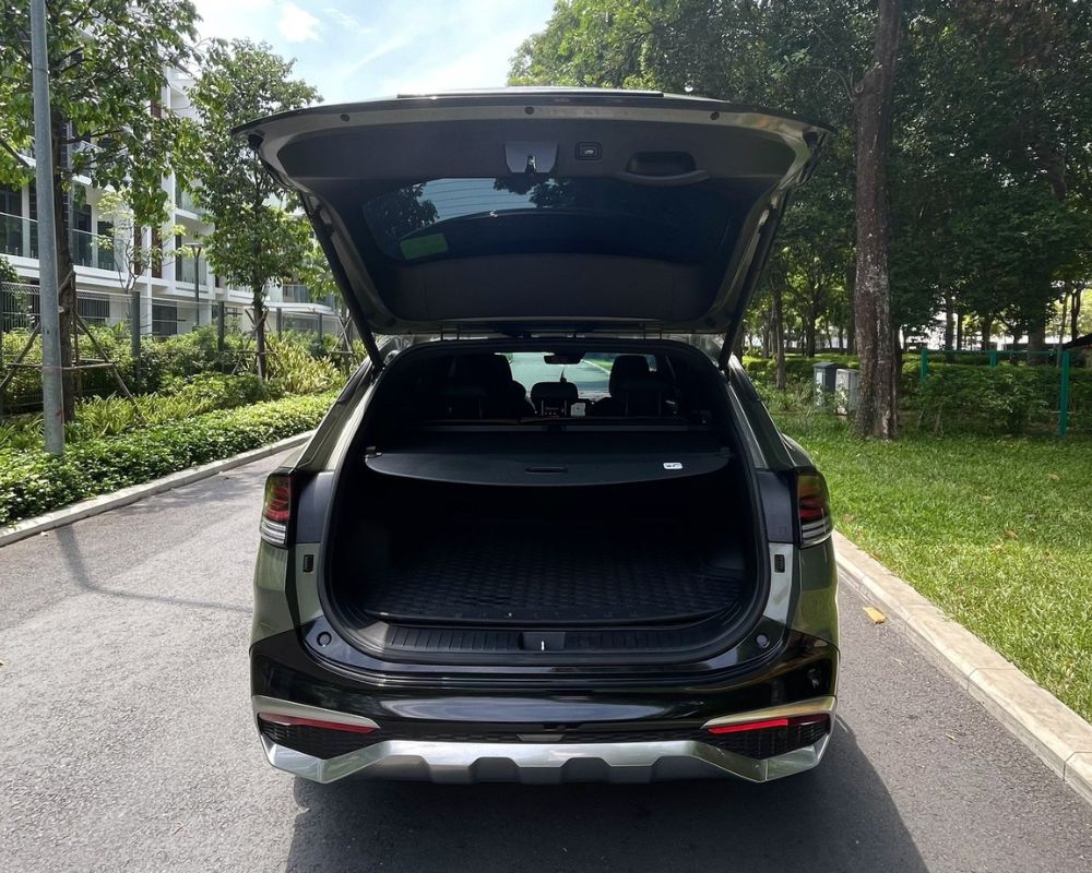 Our car trunk has spacious storage.