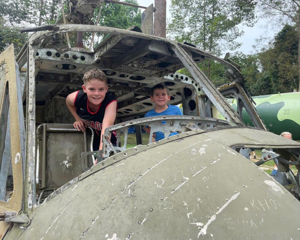 Ruin of airplane at Cu Chi tunnels
