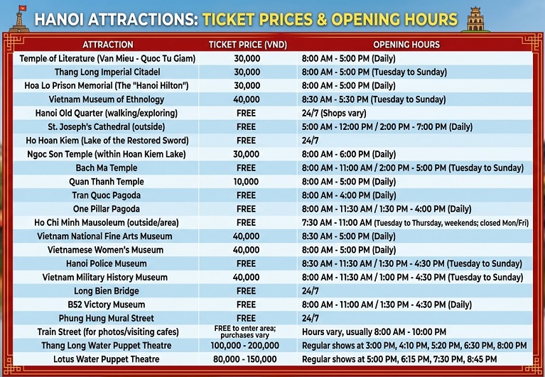 Hanoi-Attractions-tickets