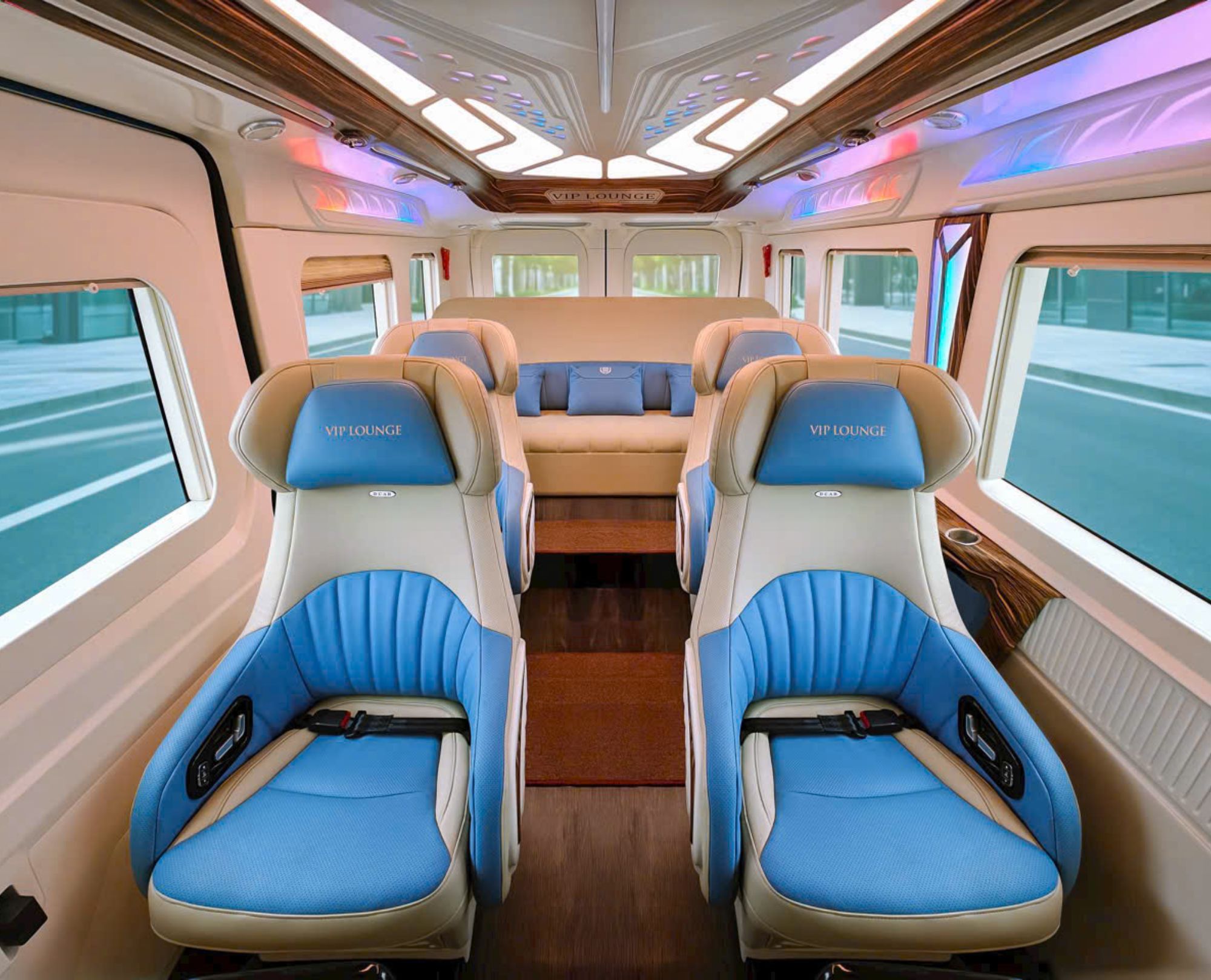 Spacious-cabin-of-DCar-VIP-Lounge-featuring-premium-leather-seats-and-wood-grain-flooring
