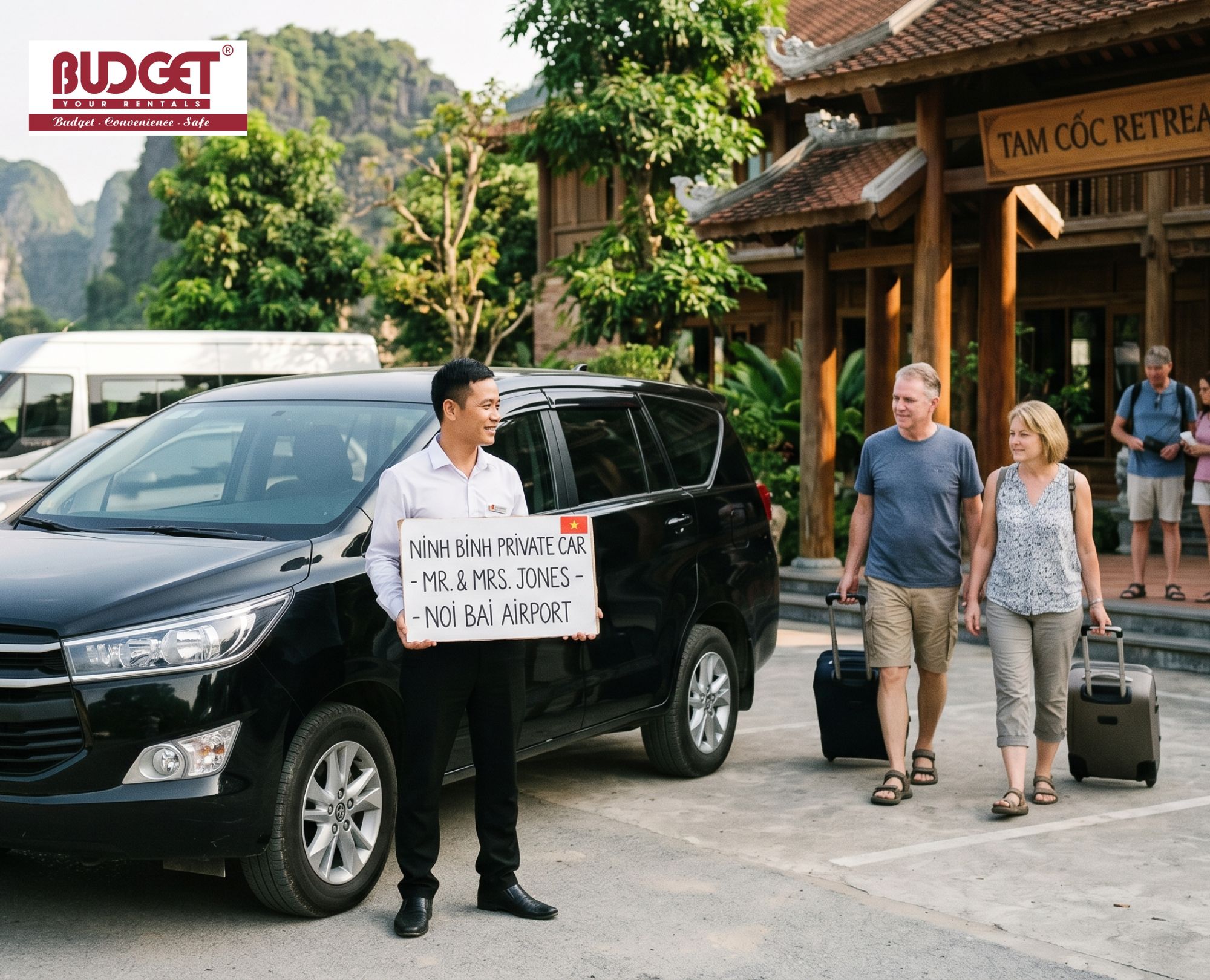 The-chauffeur-with-name-board-meeting-Mr-and-Mrs-Jones-at-Tam-Coc-Retreat-for-Noi-Bai-Airport-transfer