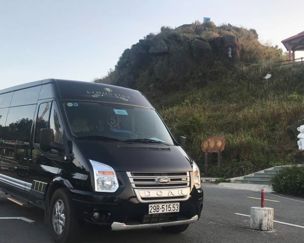 Black limousine has a modern design