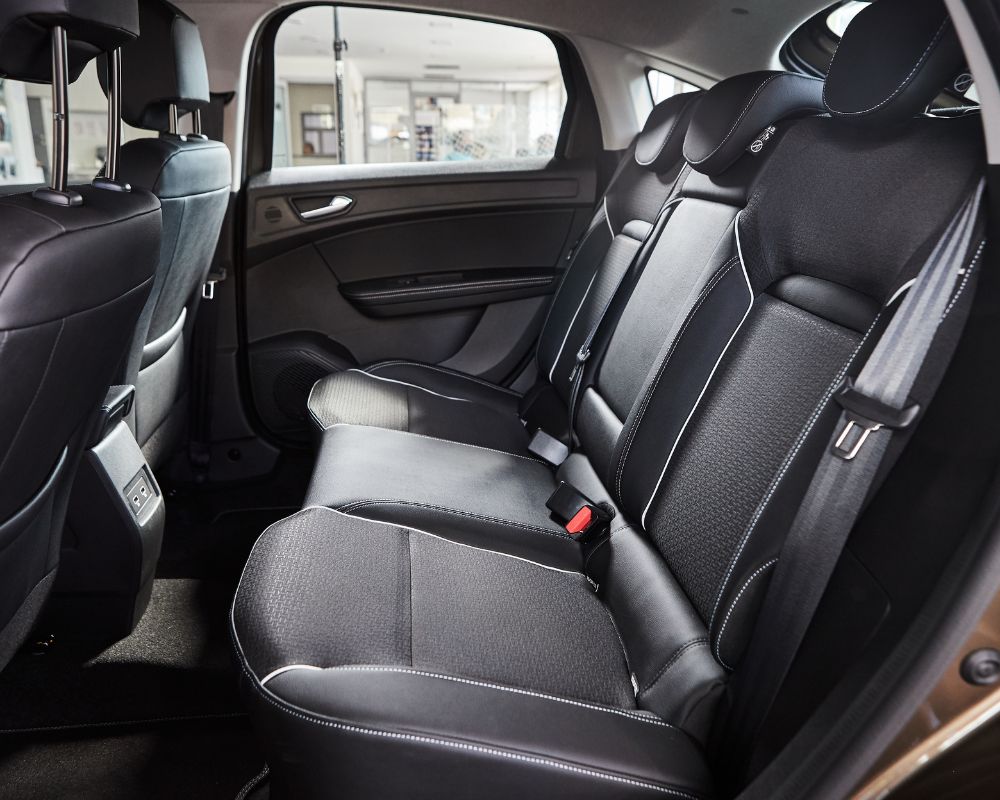 The seating is spacious and designed for comfort, with ample legroom