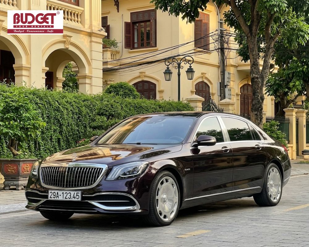Elegant-dark-burgundy-Mercedes-Maybach-S-Class-luxury-sedan