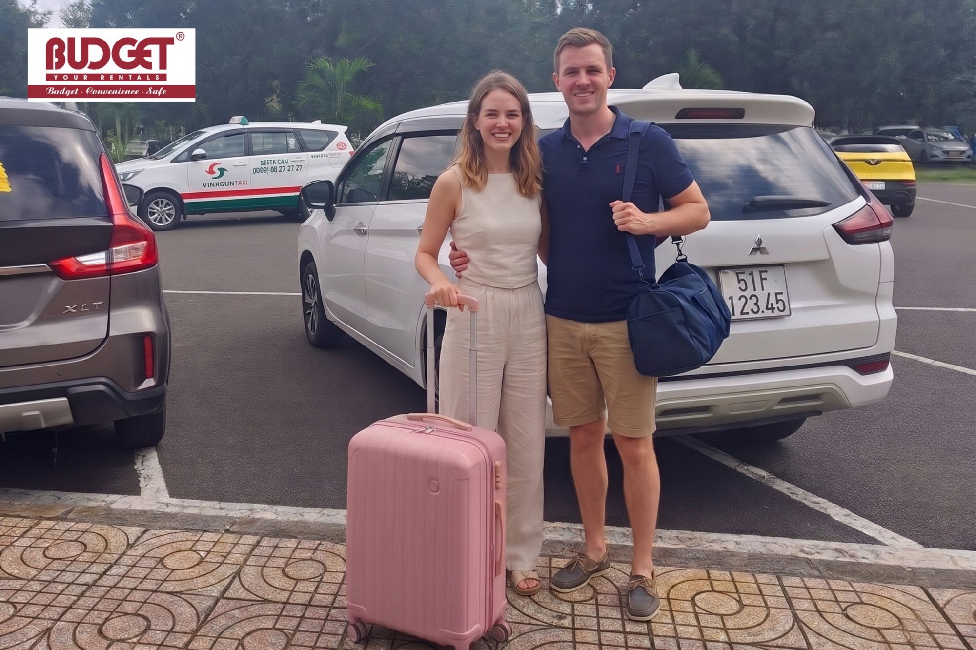 International-tourists-with-luggage-waiting-for-our-private-car-at-Tan-Son-Nhat-Airport