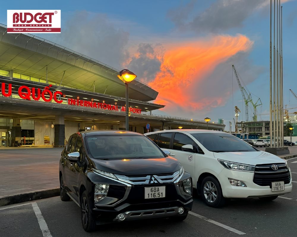 Our-black-Mitsubishi-Xpander-and-white-Toyota-Innova-waiting-for-airport-transfer-passengers-at-Phu-Quoc-International-Airport