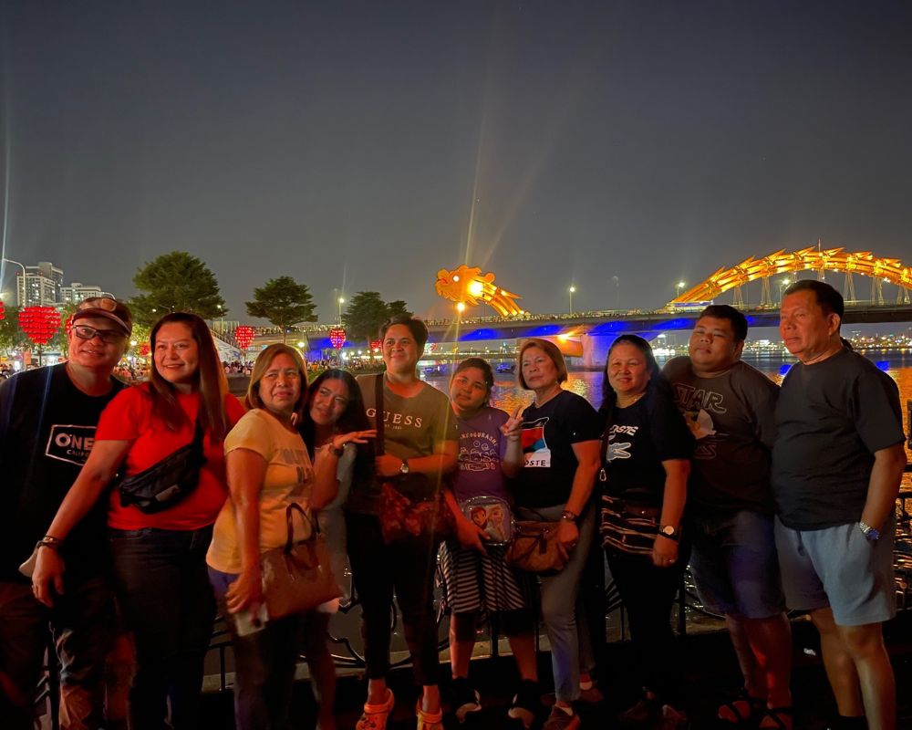 Danang Dragon Bridge at night