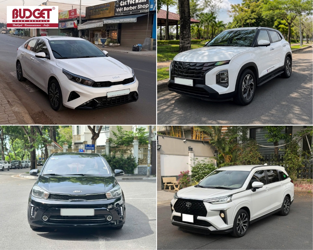 Some of the vehicles we offer for private transfers to Long Xuyen