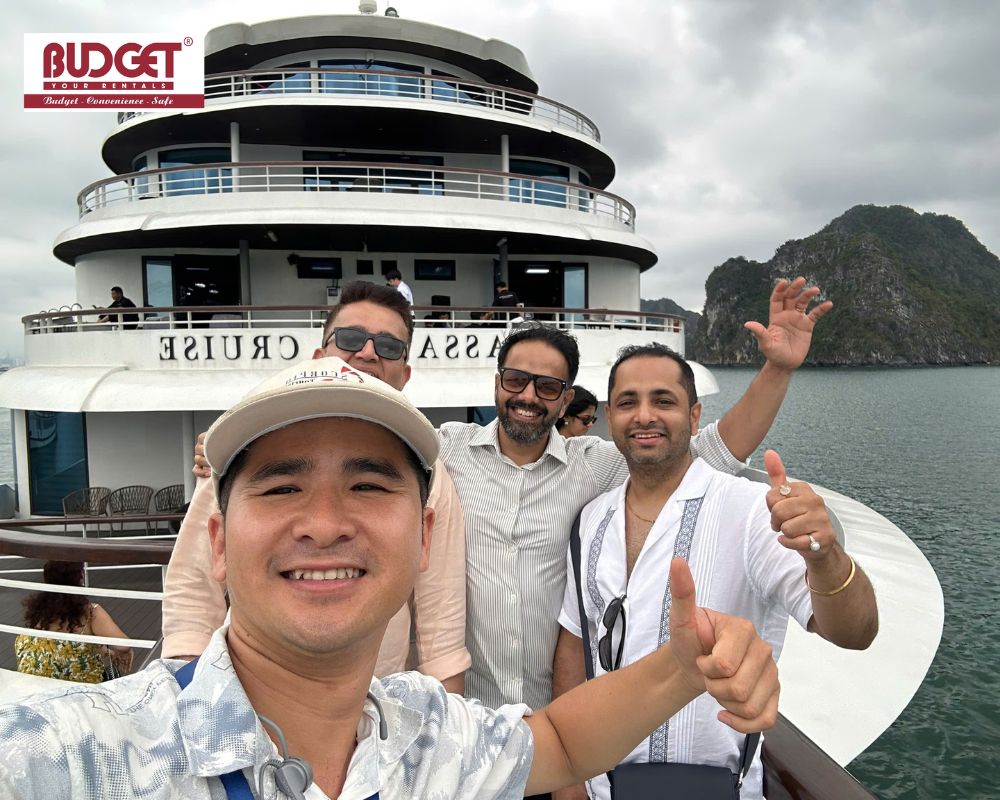 Our-driver-and-Indian-tourists-took-a-selfie-on-an-overnight-cruise