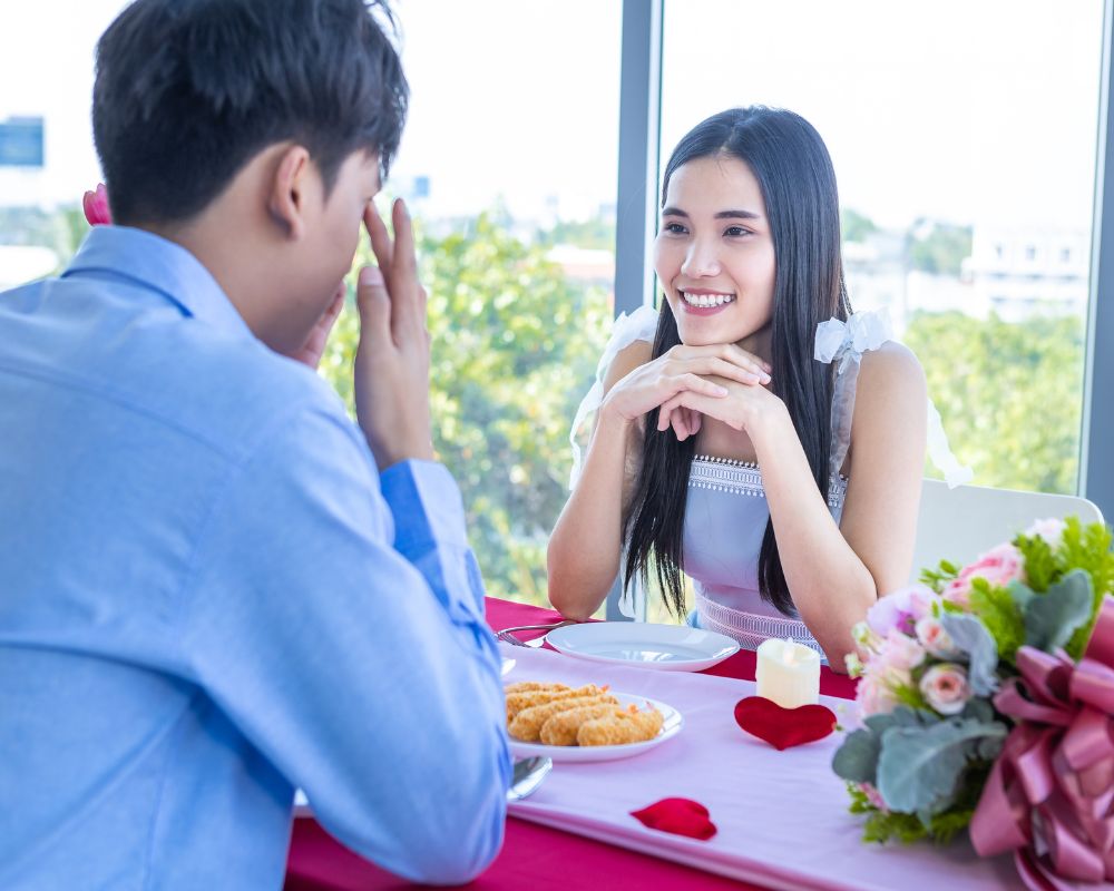 Couple having romantic the Lunch