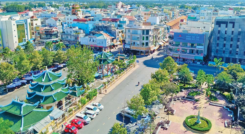 View of Chau Doc city in An Giang