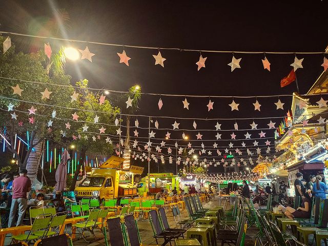 In Front of BinhTay Market at Night