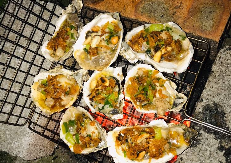 Grilled Oysters with Scallion Oil